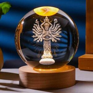무드등 장식 불상 램프 LED 부처님 크리스털 충전식 천수관음 거실 A타 음보살