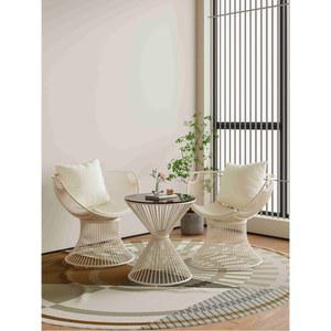 원형 티테이블세트 2인용 부부테이블 원목 테크천 그레이 타일 부부티테이블 안방 의자 거실