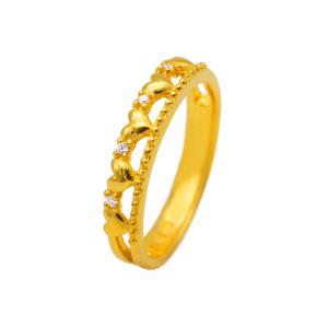 [아시아골드] 24K 순금 하트 크라운 반지 3.75g