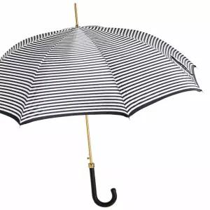 우먼클래식 스트라이프 블랙 레더 자동우산 WC6148P