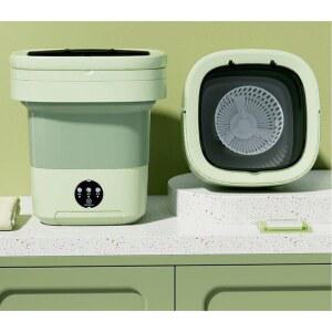 미니세탁기 휴대용 용 접이식세탁기 청춘 그린 이동식 양동이 수납 탈수 가정