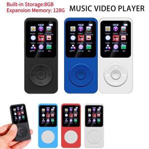 MP4 미니 MP3 플레이어 블루투스 HIFI 사운드 음악 비디오 녹음기 FM 라디오 전자책 지지대 128 포함 인치 화면