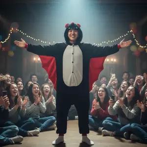 박쥐 동물잠옷 극세사 파자마룩 벌칙의상 웃긴복장 코스프레 특이한옷 인싸템 반티