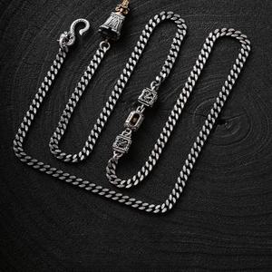 925실버 소요 70cm 은 목걸이 남자 수제 체인 국풍 장식 포인트 모던 펜던트 실버 액세서리