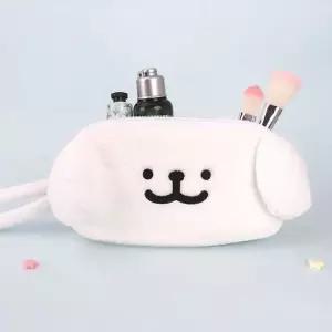 고품질 인형 폼폼 스트랩 파우치 몰티즈 1P 필통 화장품 가방 (WFJ90L5)