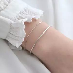 [하프클럽/](Silver925) Two line thin bracelet