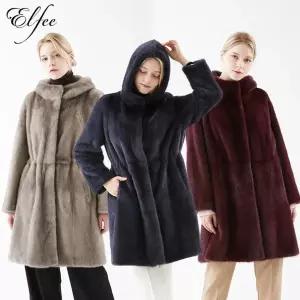 [진도모피][최초가 2,590,000원] 진도 Elfee 유색 밍크 휘메일 하프코트 (E6W1EC02_)