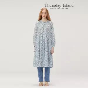 [Thursday Island] 허리 스트링 플로럴 원피스(T232MOP539W)
