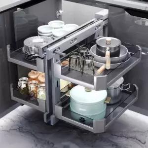 주방레일선반 코너 씽크대 인출식선반 하부장 냄비 하부 정리 정리대