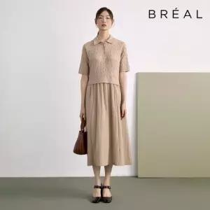 브리엘 25FW 반팔 케이블 카라 니트 원피스 2종