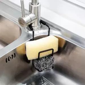 주방정리소품 홈 2단 수세미 거치대 블랙 싱크대 수세미렉 수세미정리대 수세미보관함