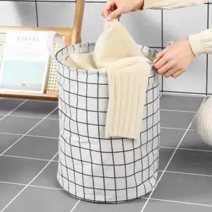 코튼 패브릭 면 바구니 빨래 세탁물 원형 수건함 건조기빨래꺼내기 기숙사빨래바구니