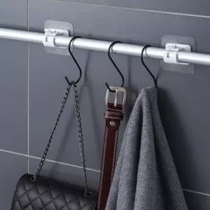 접착식 집게형 커튼 봉 걸이 세트 2p