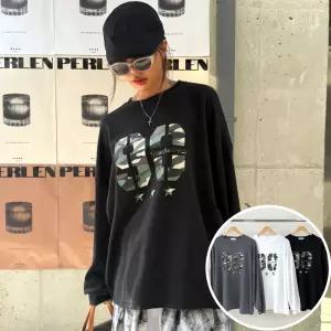 카모카우스 긴팔 BOX 여성 오버핏 티셔츠 (3컬러) 박시핏 빅사이즈 맨투맨