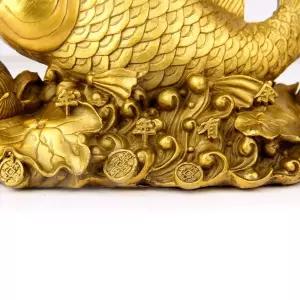 황금 잉어 장식 단일옵션 선물 장식품 풍수 구리 물고기