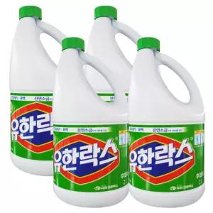 유한 락스 후레쉬 2L x 4개/대용량/락스퐁/세제/욕실/백광/곰팡이/제거/레귤러/주방/화장실/강력한/빨래