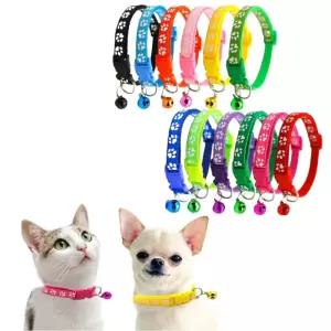 강아지 고양이 방울 리본 목걸이 2개 펫 액세서리 컬러 장식 인식표