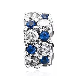 PANDORA] 799171C01 클리어 블루 스파클링 클립 실버 참