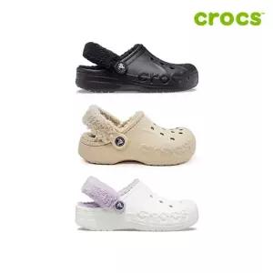 [크록스 정품] 바야 라인드 퍼즈 스트랩 클로그 공용 털샌들 206633 3종 택1