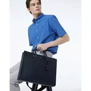 [헤지스 악세사리]헤지스 액세서리 남성 [스테디셀러] 블랙 로고프린트 소가죽 서류가방  (WUBA4F355BK)