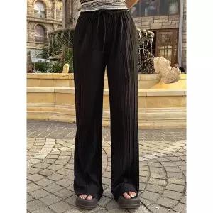 [비바럽]링클 밴딩 팬츠 PT20253F 루즈핏 와이드 체형커버 플리츠 여름 바지 휴양지 바.._P383909578