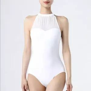 홀터넥 시스루 레오타드 공연복 발레복 연습