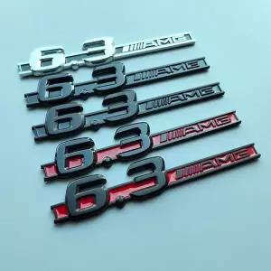 2013년식 메르세데스 벤츠 호환 C63 6.3 AMG 바 차량용 사이드 펜더 로고 스티커 크롬 블랙 레드 ABS 엠블