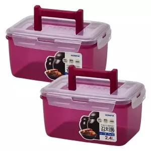 코멕스 뚜껑이 더 튼튼해진 김치통 마젠타 2.4L X 2개
