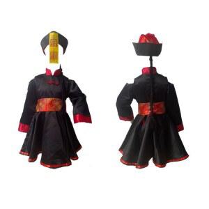 강시 의상 좀비 프레 아동 모자 S 튬 부적 스티커 청나라 공연드레스 벨트 빨강