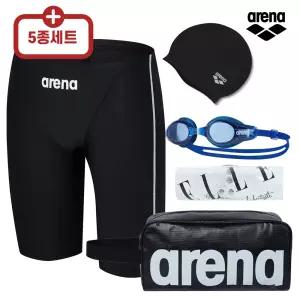 아레나 남자 실내수영복 5종 4종 세트 4부 사각 A5FM1PM12 수경 수모 가방 수경케이스