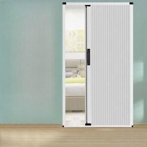 홀딩도어 중문자바라 칸막이 직물 문의 흰색 거실 테두리 폴딩도어 문 자바라커튼 흰색