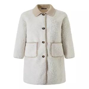 [보니스팍스]골덴 카라 배색 양털 긴팔 롱 자켓 (XP4JK010L0)