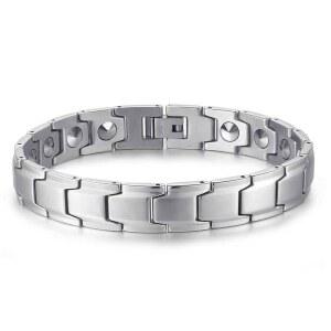 게르마늄 건강 팔찌 실버 남성용 티타늄 12MM 체인 금속 일본