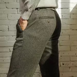 남성 겨울 기모 레이온 헤링본 히든밴딩 스판정장바지(30-38사이즈)3종세트