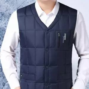 남성 패딩 조끼 캐주얼 깔깔이 오리털 남자 패딩 조끼 겨울 폴리에스테르 아웃도어 작업용 따뜻한 가벼운