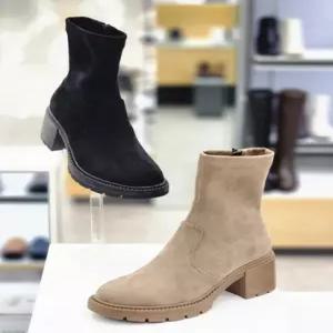 X25516TD 심플 스웨이드 스판 앵클 부츠 여성 6cm