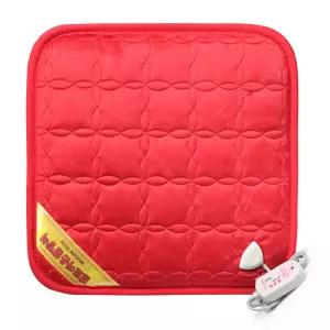 1인용 극세사 전기방석 벨로아레드 온열방석 사무실 의자 쇼파전기매트