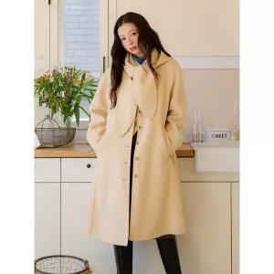 [올리브데올리브](센텀시티점)후드 탈부착 소매 볼륨 롱코트 OE5WHA60