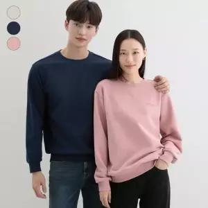 게스 ON 유니 기모 고무 일자로고 맨투맨 NP4KE404 336538