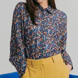 올리브그린 P57 시그니처 자가드 실크 블랜디드 블라우스 1종