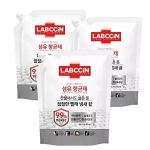 애경 랩신 섬유 항균제 2L 3개 세트 리필 파우치 빨래 세균 제거