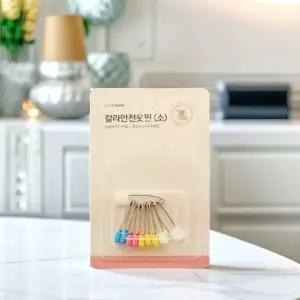 칼라 안전옷핀 브로치 의류 재봉 고정핀 침 수예용품 (소형 10개 5세트) 40mm