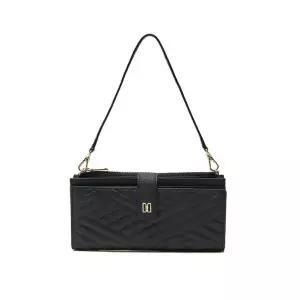 [롯데백화점]닥스 액세서리 [선물포장/쇼핑백동봉]블랙칼라일엠보가죽골드DD핸드폰월리백 DCWA2F215BK