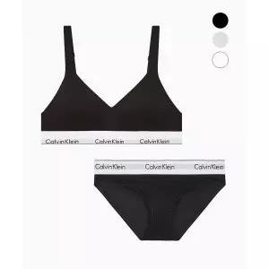 [Calvin Klein]UNDERWEAR 여성 아이콘 코튼 모달 후크형 리프트 브라렛팬티 세트 3 Color 660960