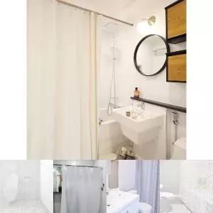 반투명 컬러 샤워 커튼 미색 대/방수/커텐/목욕/세트/욕실/샤워실커튼/목욕탕/커턴/사워/화장실/비닐/욕조