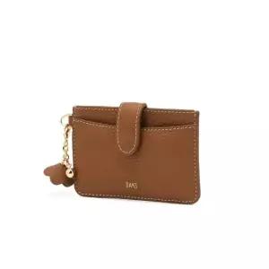 매장정품 닥스 DAKS WOMENS ACCESSORIES 젤라 브라운 소가죽 플라워 참장식 카드지갑 DCHO6E018W2 504013