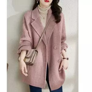 NSMYR052 빅 사이즈 겨울 핸드매이드 모직 더블 루즈핏 반코트