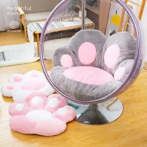 고양이 야옹이 발바닥 방석 쿠션 사무실 컴퓨터 책상 캐릭터 의자 등받이