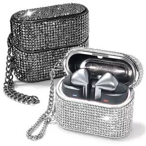 갤럭시 버즈3 프로 FE 럭셔리 큐빅 케이스 분실 방지 체인 스트랩 여성