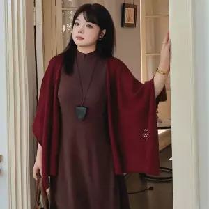 여자 겨울 멋내기 가디건 빅사이즈 펀칭 아우터 여숄 루즈핏 니트 SPO마켓4